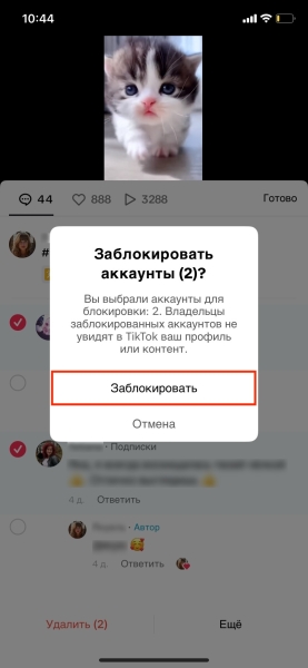 Как заблокировать человека в TikTok