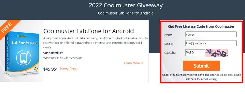 Coolmuster Lab.Fone для Android – бесплатная лицензия на 1 год