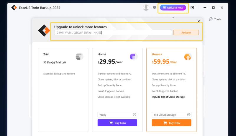EaseUS Todo Backup Home 2025 – бесплатная лицензия на 1 год